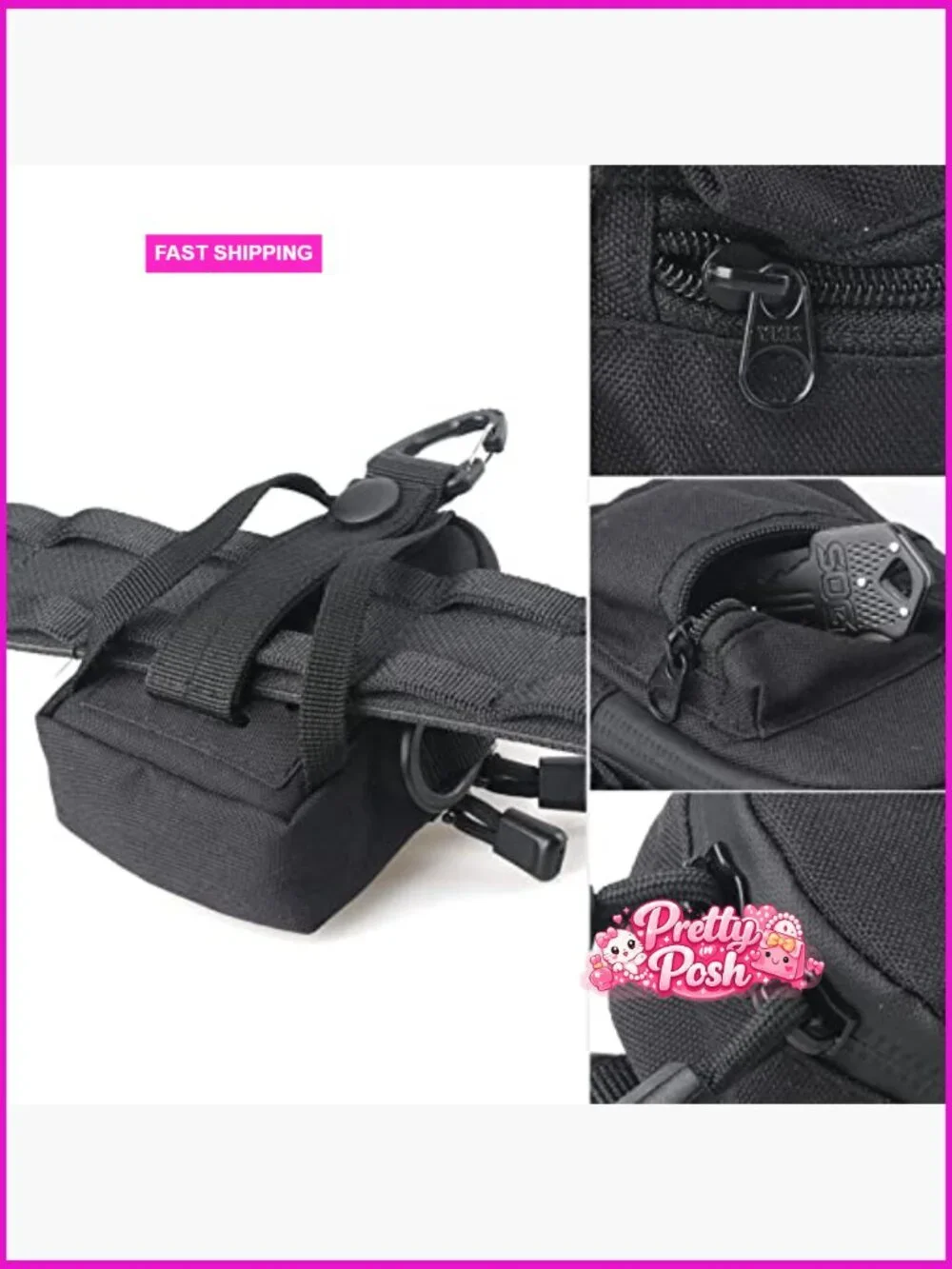 Tactical Compact EDC Pouch, 500D Nylon, Utility Zipper Pocket Organizer